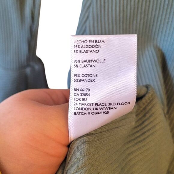 Free People Green Who Needs Sleep Ribbed V-Neck Dress - Picture 5 of 7